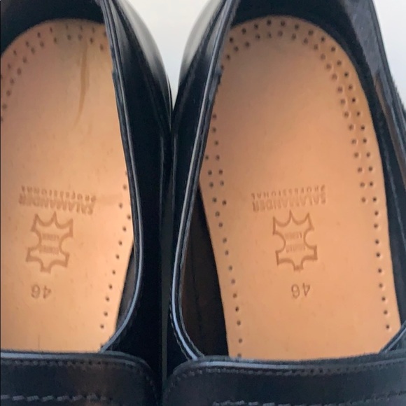 Salamander black leather men dress shoes size 46